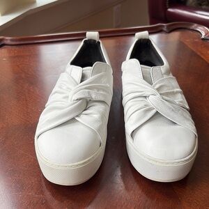Rebecca Minkoff White Knotted Slip-On Sneakers